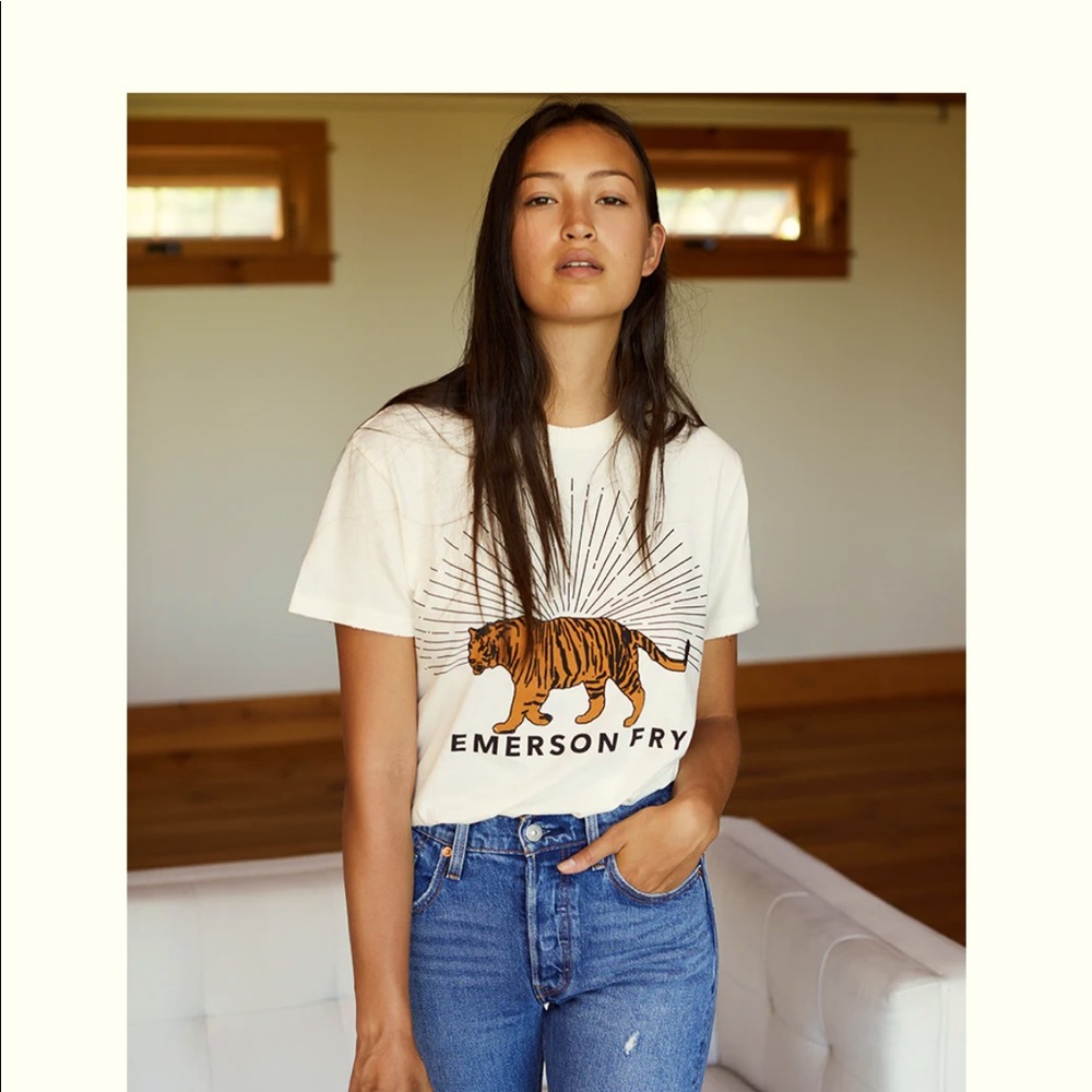 Emerson Fry Tiger Graphic Tee in Ivory